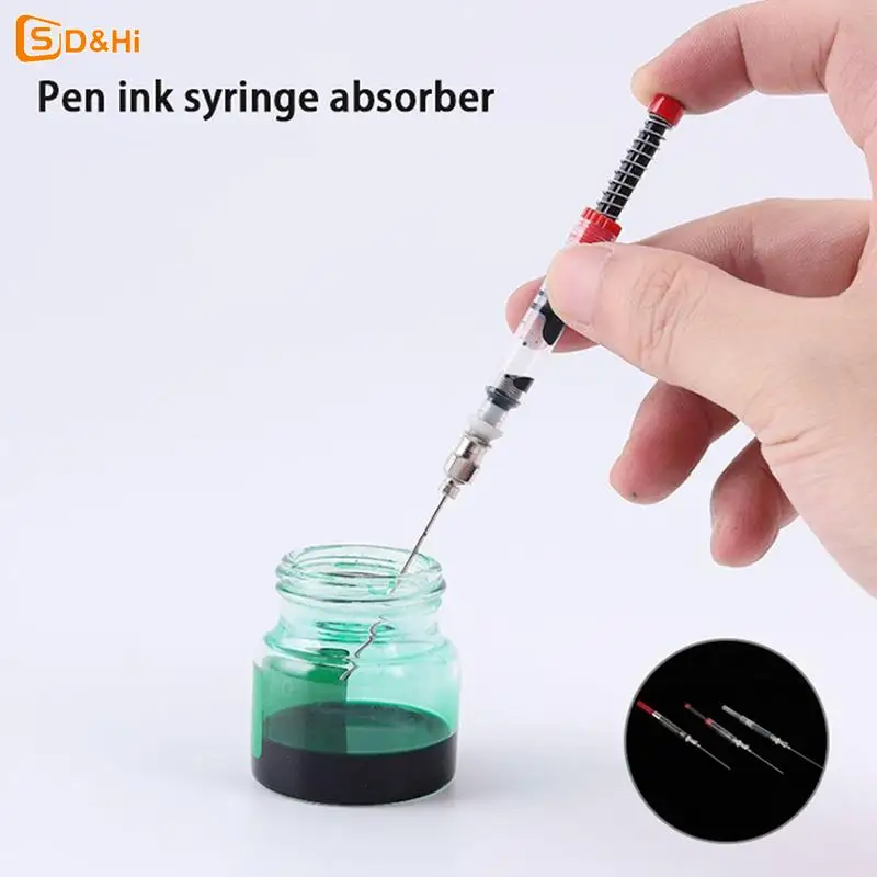 1 Set Ink Cartridge Filler Fountain Pen Syringe Absorbor Suction Device Instrument Tool Stationery Office School Supplies