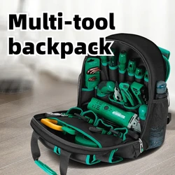 Multifunctional Oxford Tool Bag Double Zipper Backpack Portable Tools Storage Bags Professional Electrician Tool Accessories