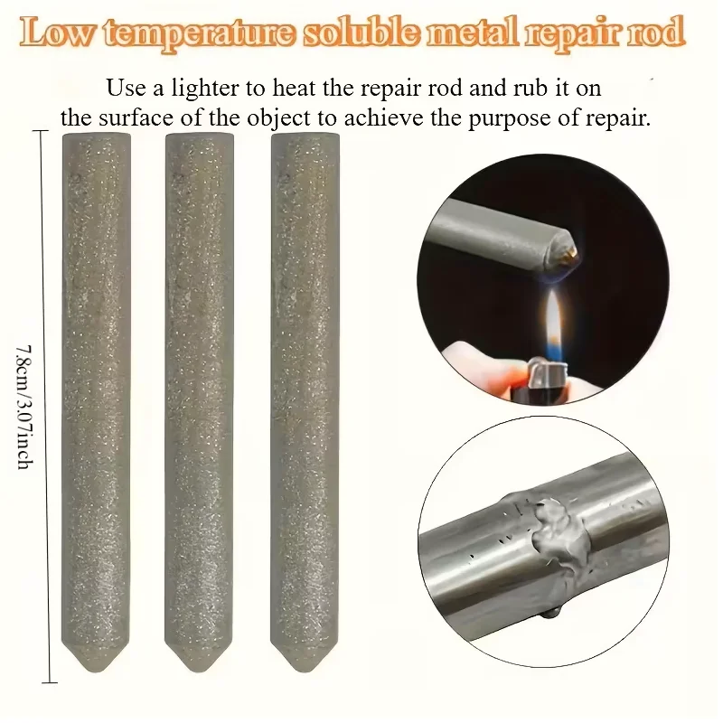 低温アルミニウム溶接棒3本、アルミニウム合金低温修理ツール、家庭用汎用溶接棒