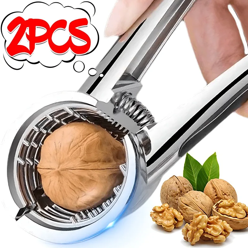 Portable Nut Cracker Silver Metal Walnut Clip Nut Cracker Opener Walnut Plier Nut Shelling Tools Kitchen Gadgets Accessories