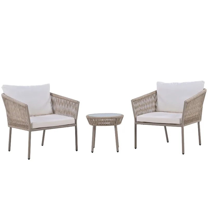 

Simple style outdoor sofa set with single chair and coffee table for outdoor and indoor