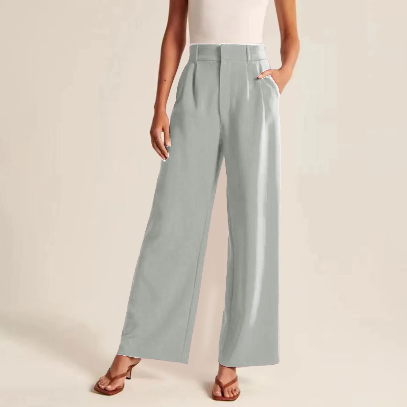 

Women Wide Leg Pants For Women Work Business Casual High Waisted Dress Pants Flowy Trousers Office for Women Casual Summer Pants