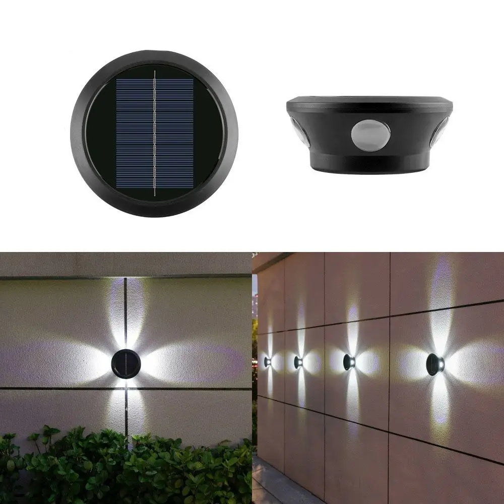 Applique murale solaire étanche lumière LED applique murale extérieure à énergie solaire contrôle de la lumière intelligente lumière de clôture de jardin balcon