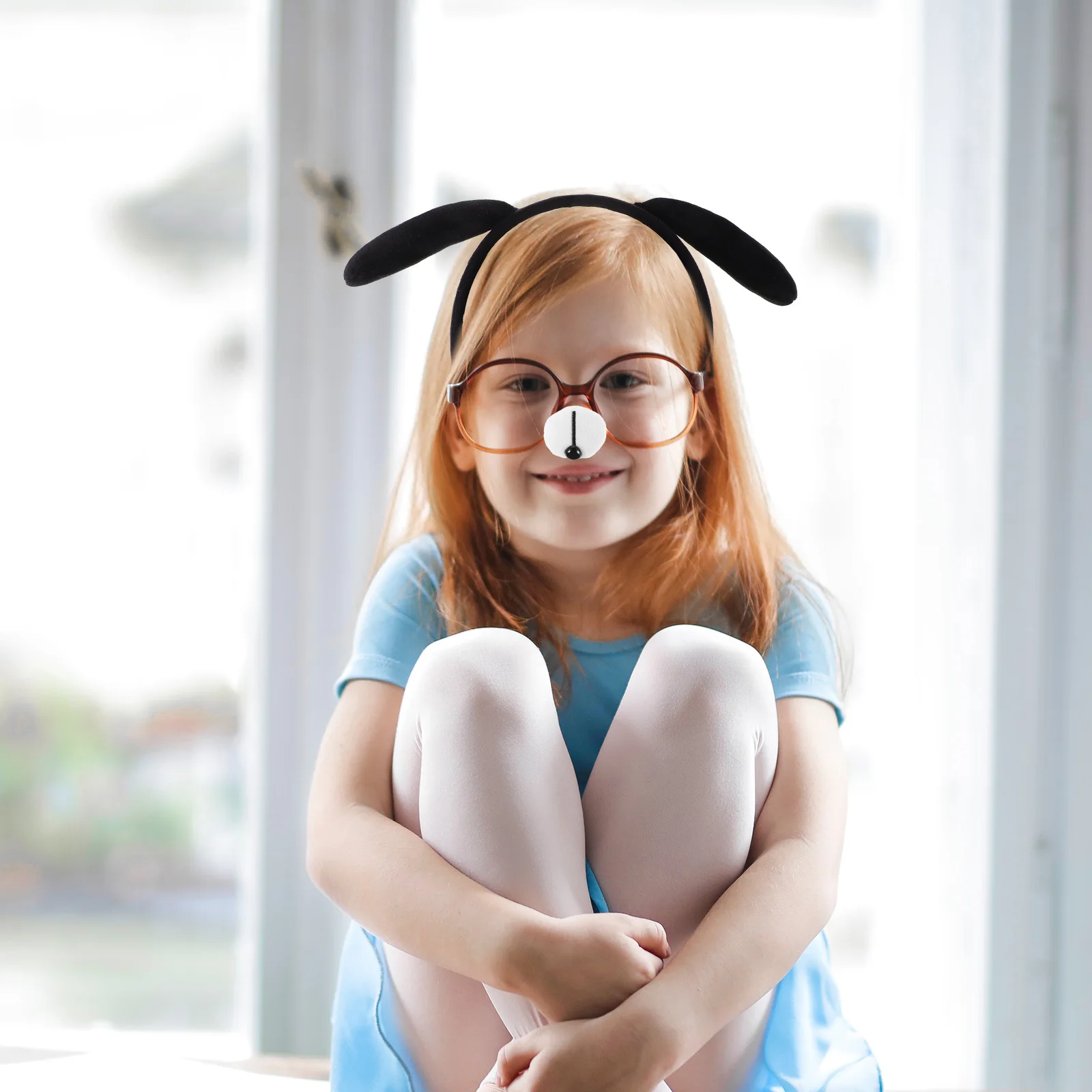 

1 Set Dog Ear Headband With Animal Nose Kids Kindergarten Dress Performance Party Costume Props Puppy Ears Hairband