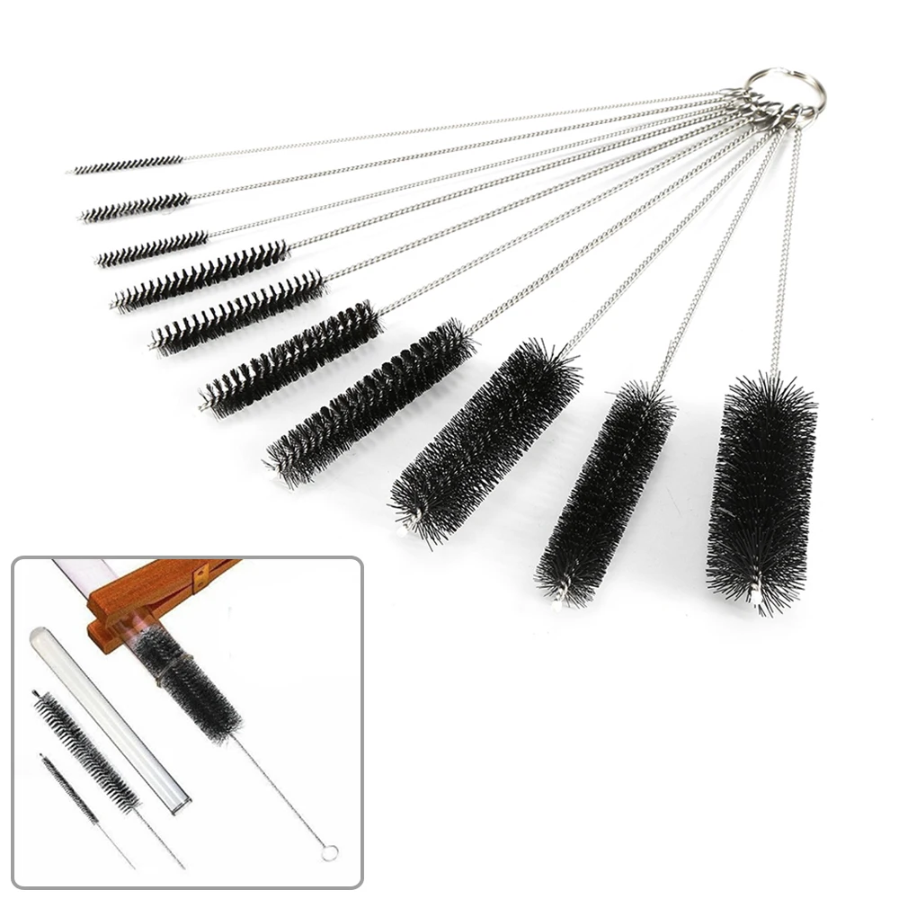 10Pcs Set Stainless Steel Cleaning Brush For Weed Pipe Clean Glass Hookah Smoking Cachimba Pipas Fumar Feeding Bottle Brush