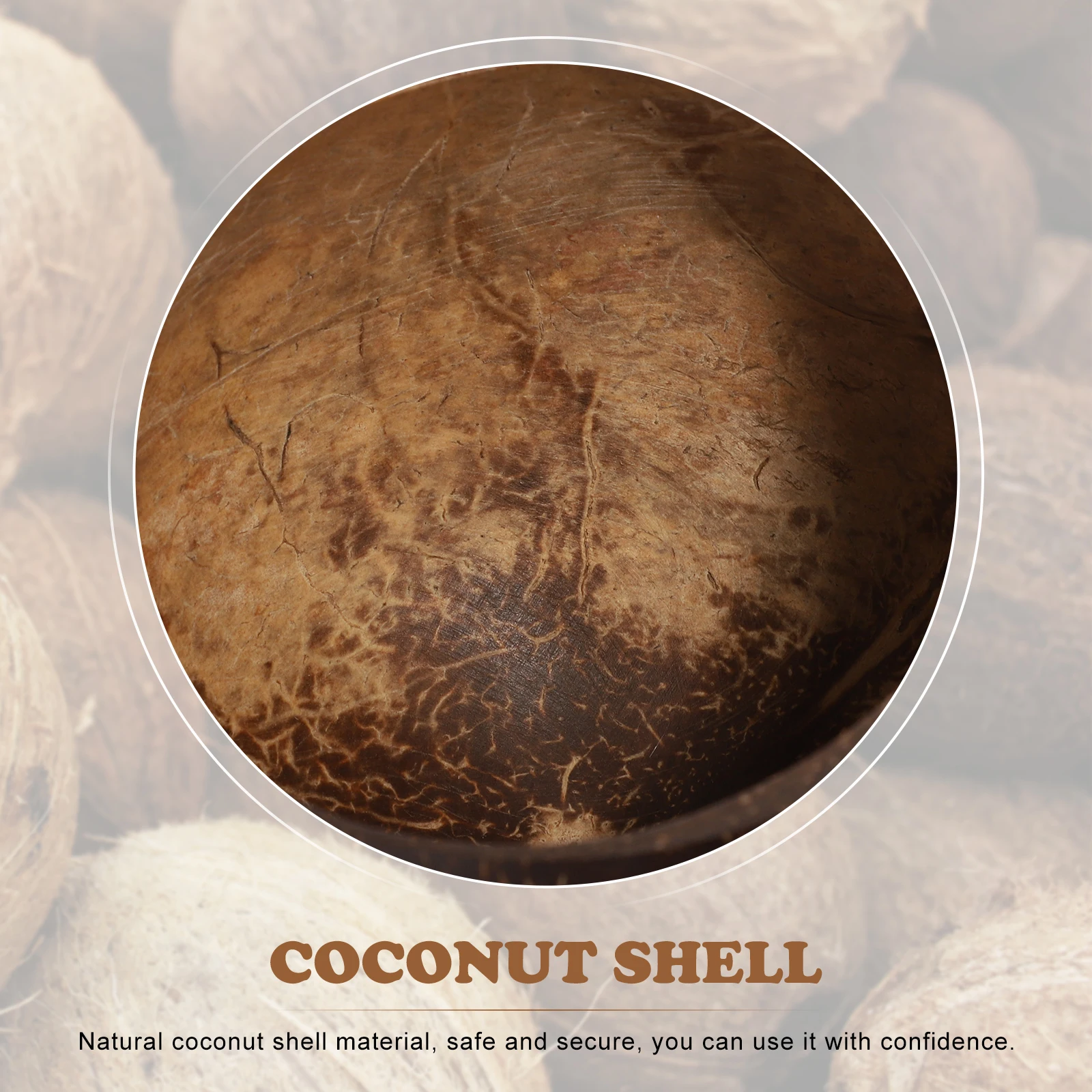 

1Set Coconut Shell Bowl Practical Natural Food Serving Salad Bowl Household Tableware Fruit Snack Dessert Holder Safe