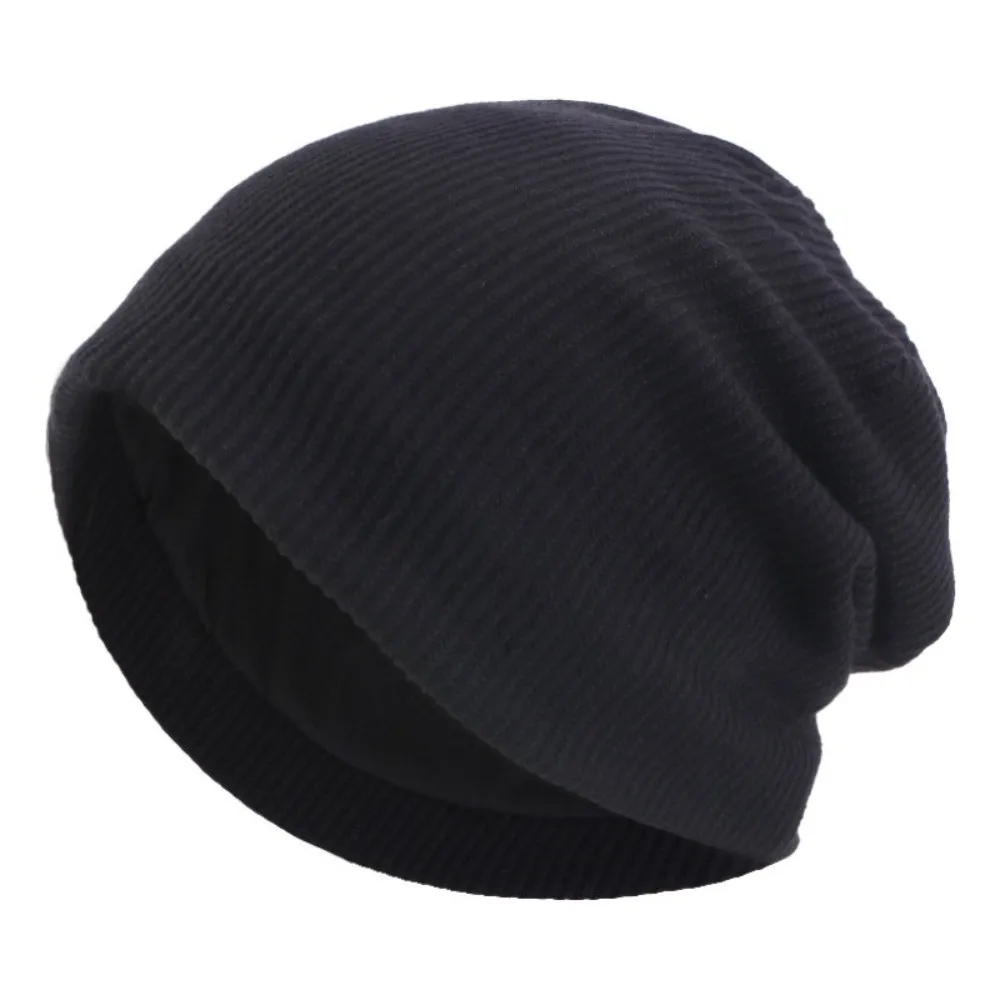 الصلبة اللون طبقة مزدوجة البلوز قبعة تنفس طبقة مزدوجة الوجه التخسيس الحجاب قبعة نسيج محبوك سميكة الدافئة #4