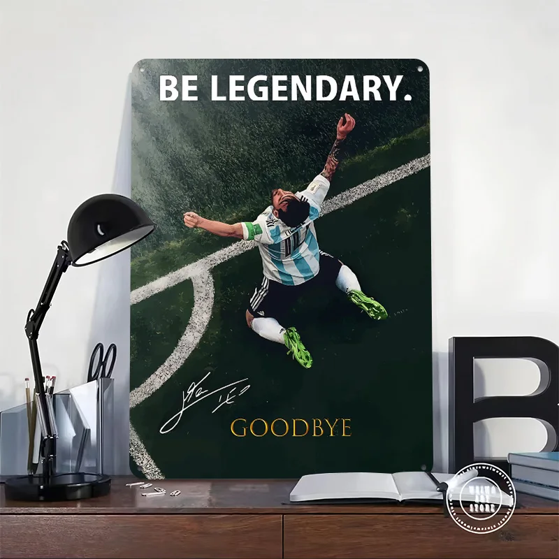 Lionel Messi: Be Legendary Decoration Home Decorations Bar Accessories Desk Decor Room Wall Art of Murals Vintage Metal Plate