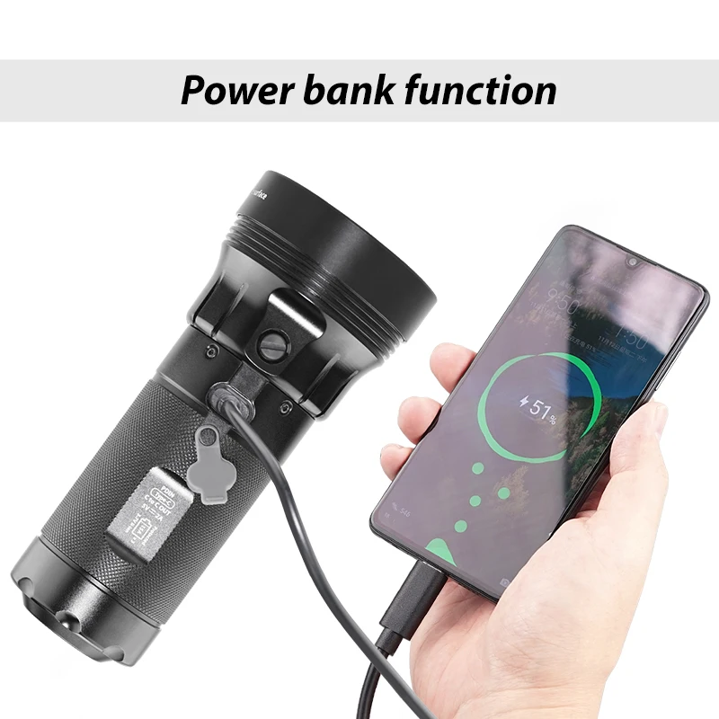 EAGTAC MX3T-C 10000 لومن 4 * SST70 SFT40 مصباح ليد جيب نوع C USB قابلة للشحن الشعلة قوة البنك وظيفة 531 متر المدمج في 18650
