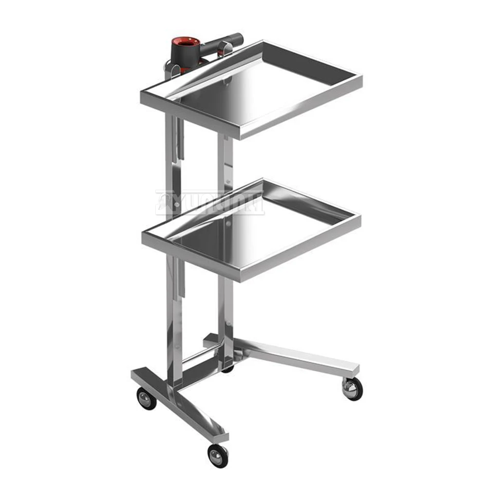 

Stainless Steel Foldable Tool Cart Beauty Salon/Barber Shop Trolley Storage workbench supermarket 2-tier tool cart