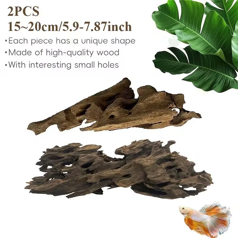 Aquarium-Dekoration aus Garnelenholz, Treibholzwasser-Funktion, dekoratives Zubehör für Aquarien mit natürlichen Löchern, geeignet für Garnelen – Detail 5