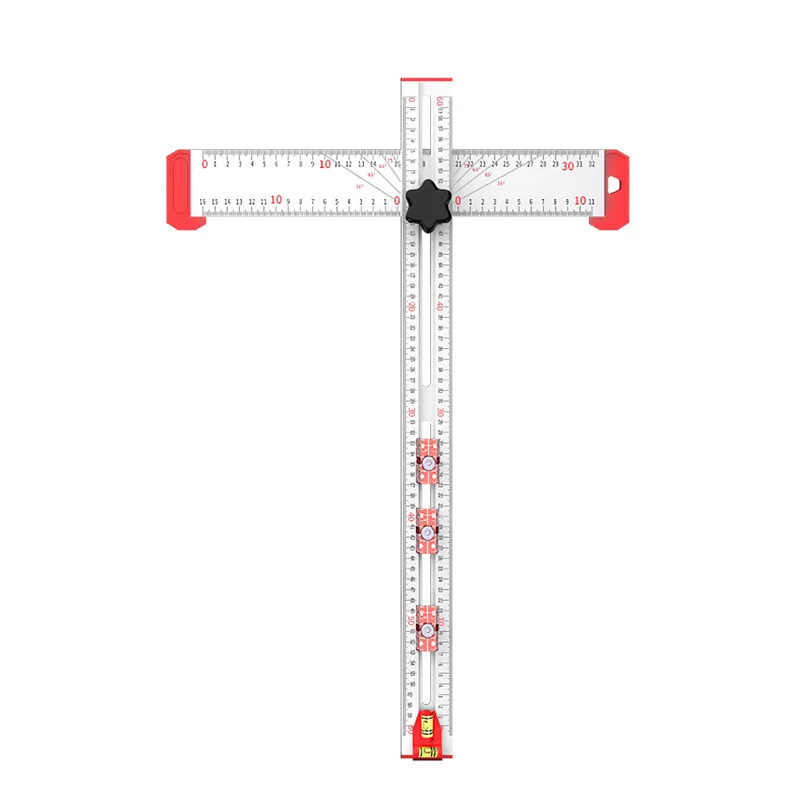 

Woodworking multi-functional aluminum alloy two-in-one punching positioner multi-functional angle ruler