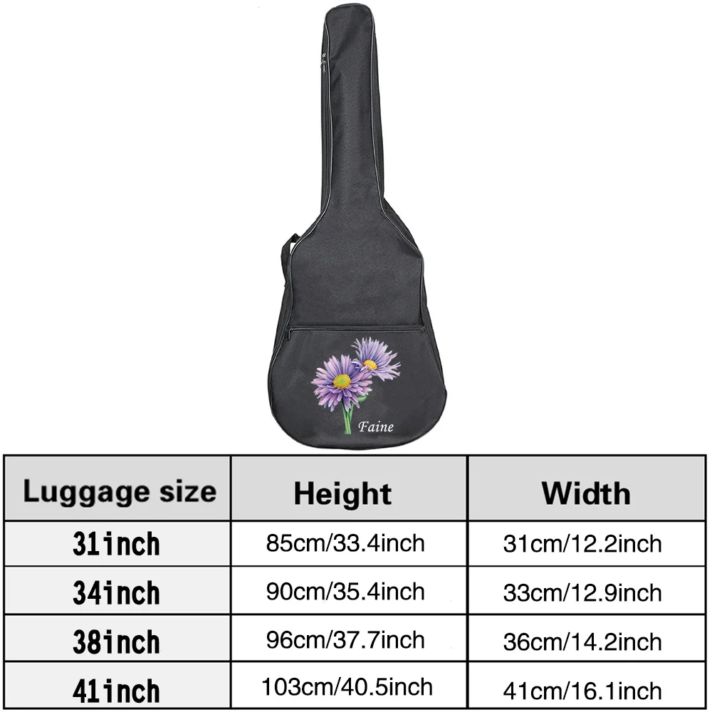 Black Guitar Storage Bag Performance Bag Dustproof and Waterproof Accessories 31-41 Inch