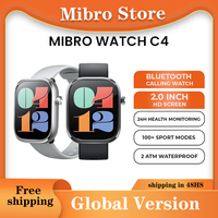 Mibro C4 Watch Super Light Design 2'' Large Screen Bluetooth Call Blood Oxygen Heart Rate Monitoring Smartwatch for Men Women