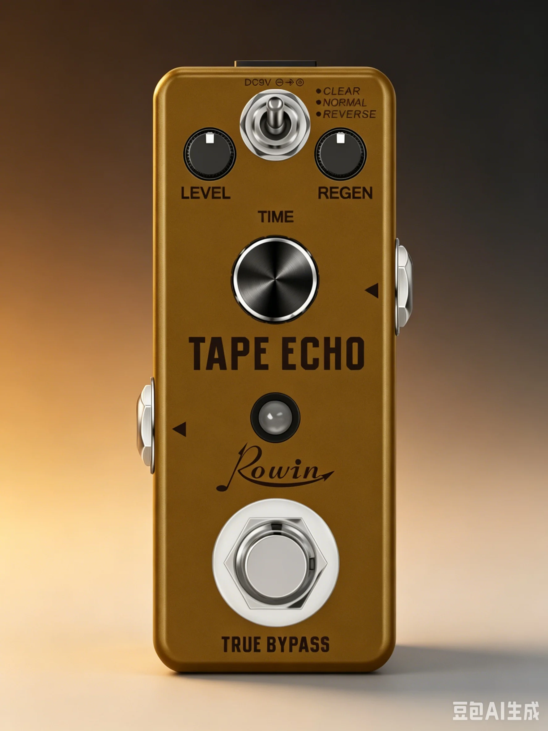 Rowin LEF-3809 Tape Echo Delay Pedal, Vintage Tape Simulation 3 Modes True Bypass Compact Metal Guitar Stompbox view 4