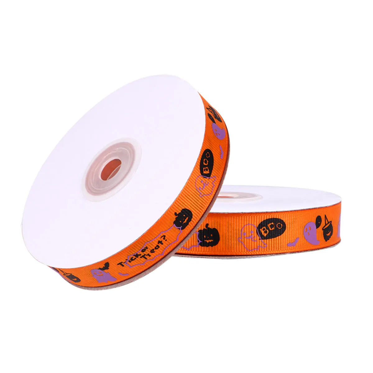 

Halloween Gift Packing Ribbon 15mm Purple 25Yards Ghost Pumpkin Patterns Polyester DIY Home Decoration Supplies