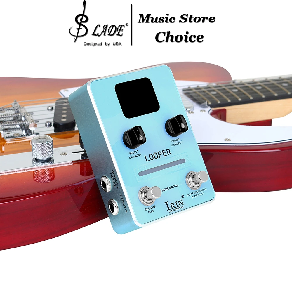 irin-xs-02-pedale-de-guitare-avec-fonctions-de-boucle-de-phrases-et-d’effets-de-batterie-40-memorisations-160-minutes-d’enregistrement-accessoires-pour-guitare-electrique