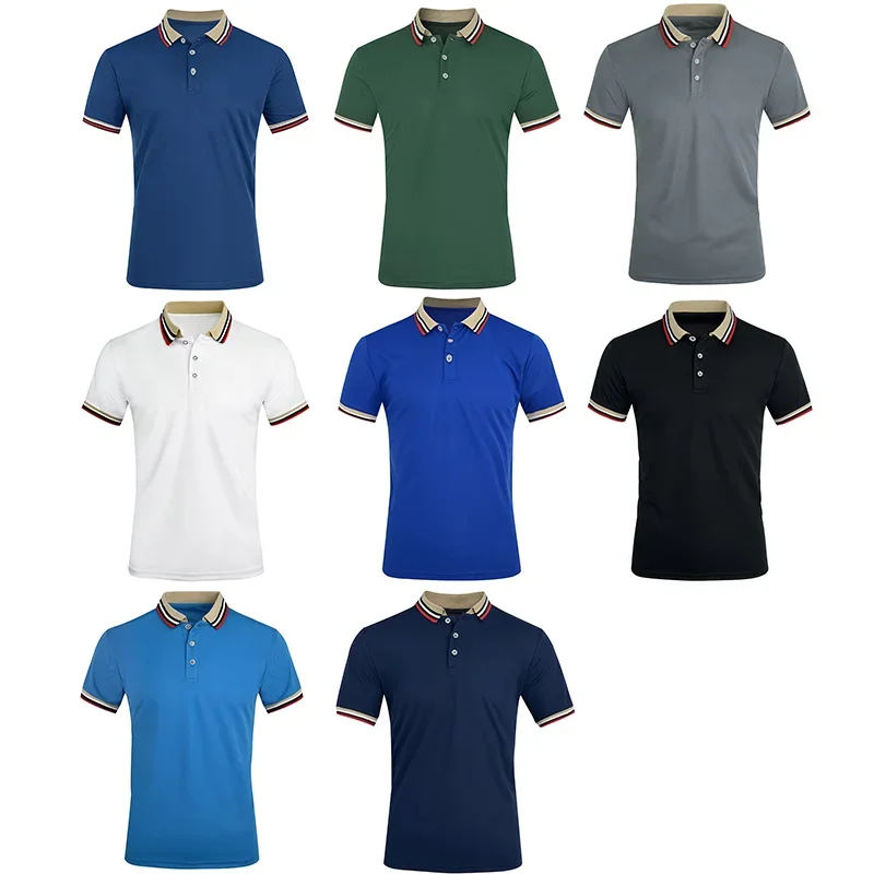 Men 2024 New Brand Luxury Polo Shirt Spring Summer Unisex Outdoor Sports Quick Dry Golf Shirt Solid Color Daily Top Dropshipping