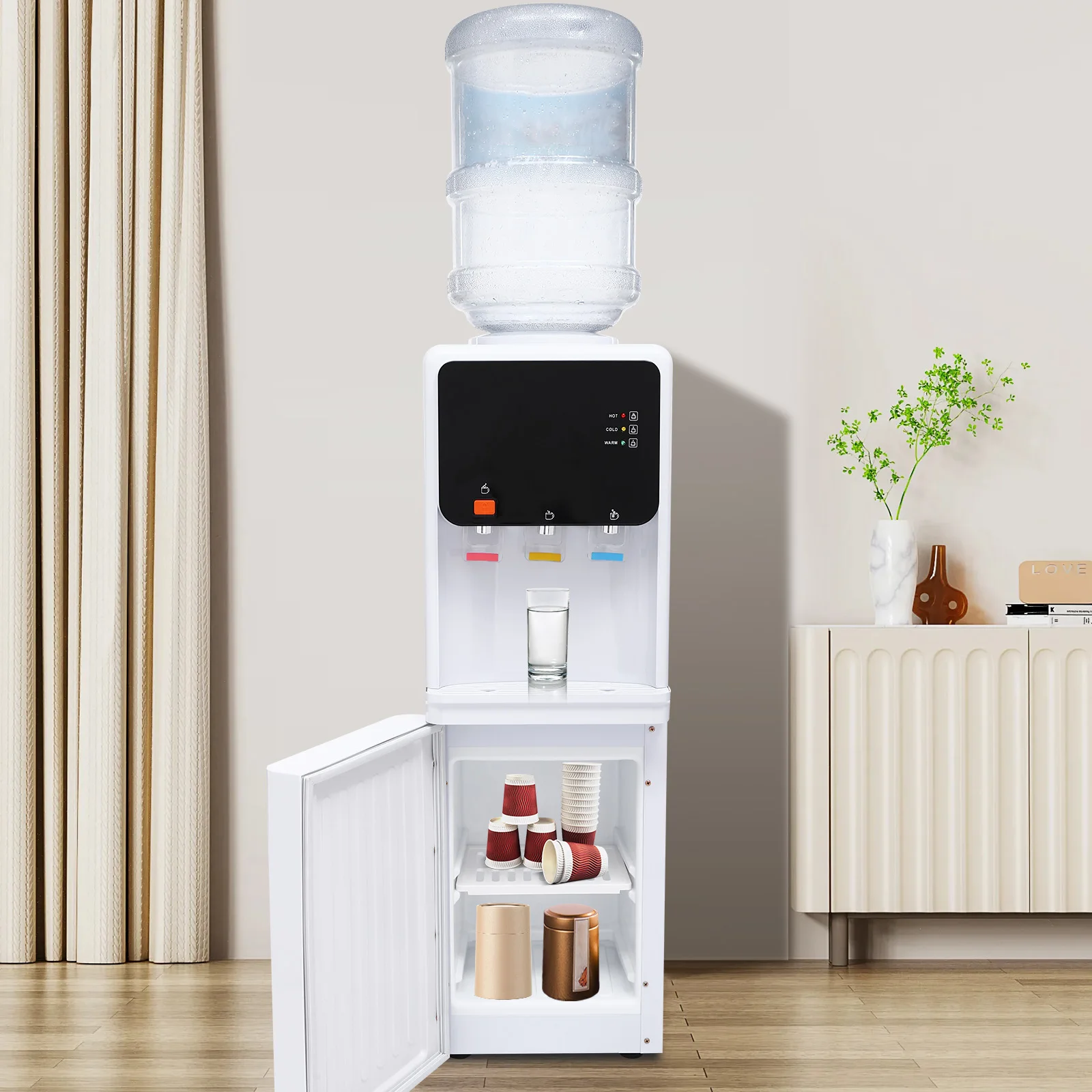 Water Dispenser, Electric Hot Water Dispenser, Drinking Fountain Office Home Hot and Cold Table Drinking Machine