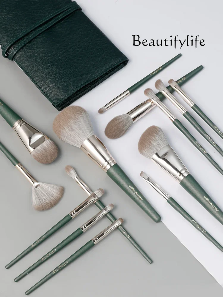 14 makeup brushes set, full set of Cangzhou loose powder foundation brush, portable storage bag cover brush