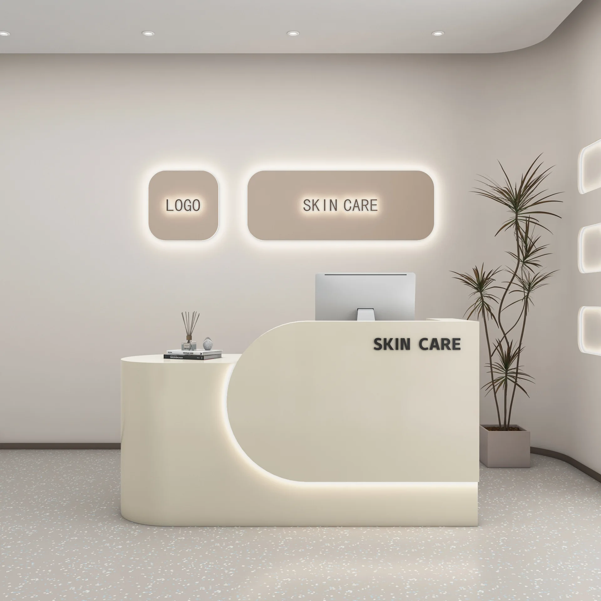 Custom Modern Minimalist Lacquered Reception Desk For Hotels 4S Stores Restaurants Creative Small Consultation Counter
