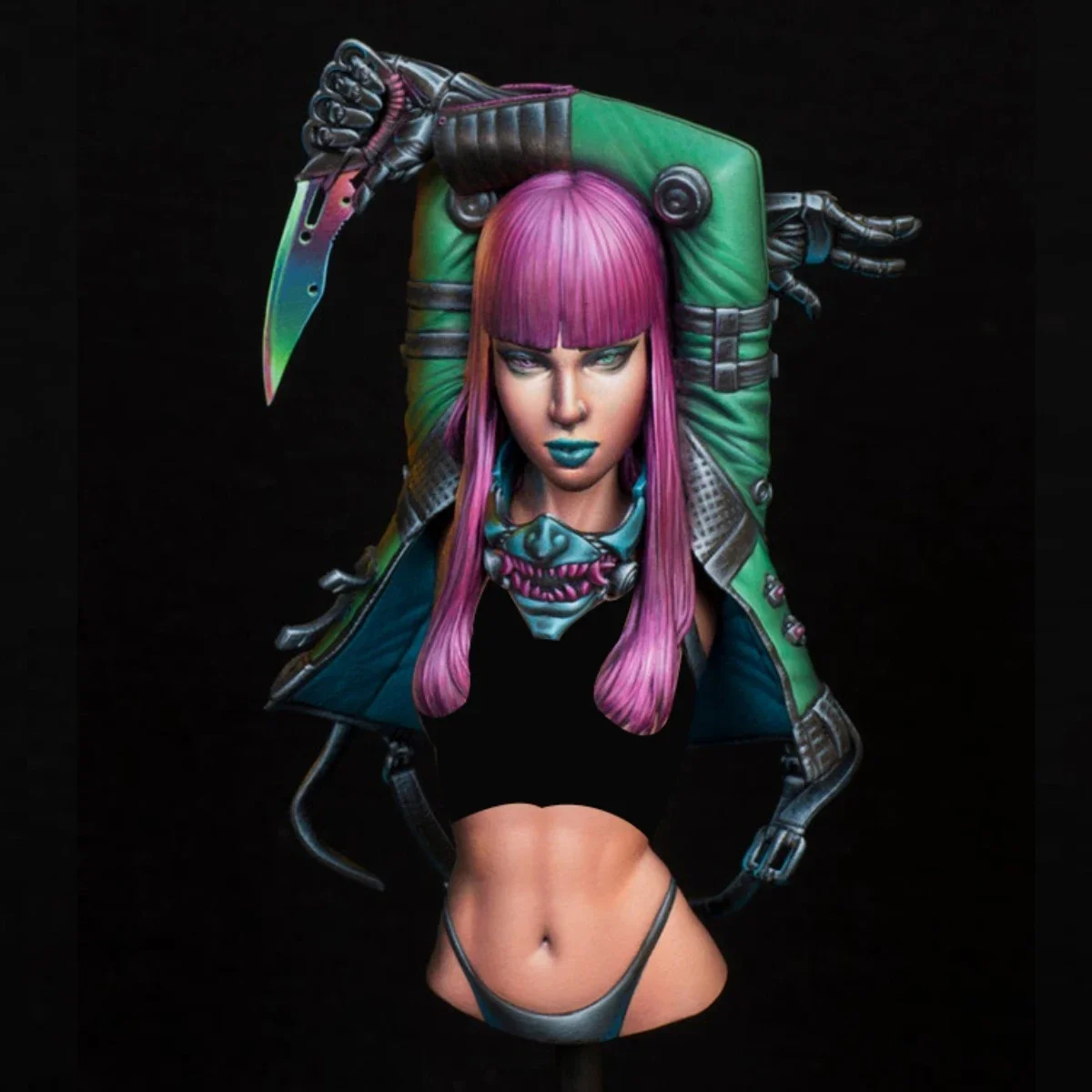 

1/10 фигурка из смолы, неокрашенная модель, бюст, научная фантастика, женщина-воин, в разобранном виде и неокрашенный GK