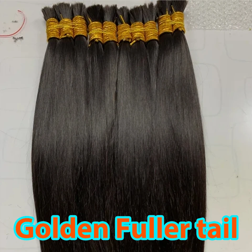 Cabelo humano natural para trançar, reto, duplo desenhado cabelo indiano, pacotes virgens, afro em massa, 100% extensão do cabelo humano, atacado