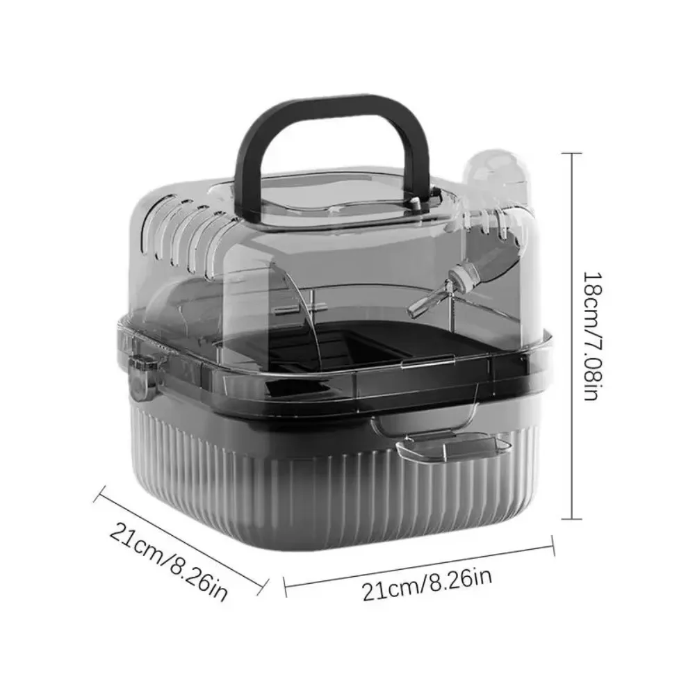 سعة كبيرة الهامستر قفص السفر تنفس شفافة القنفذ أقفاص المحمولة 2 طبقات القنفذ الناقل السفر في الهواء الطلق #6