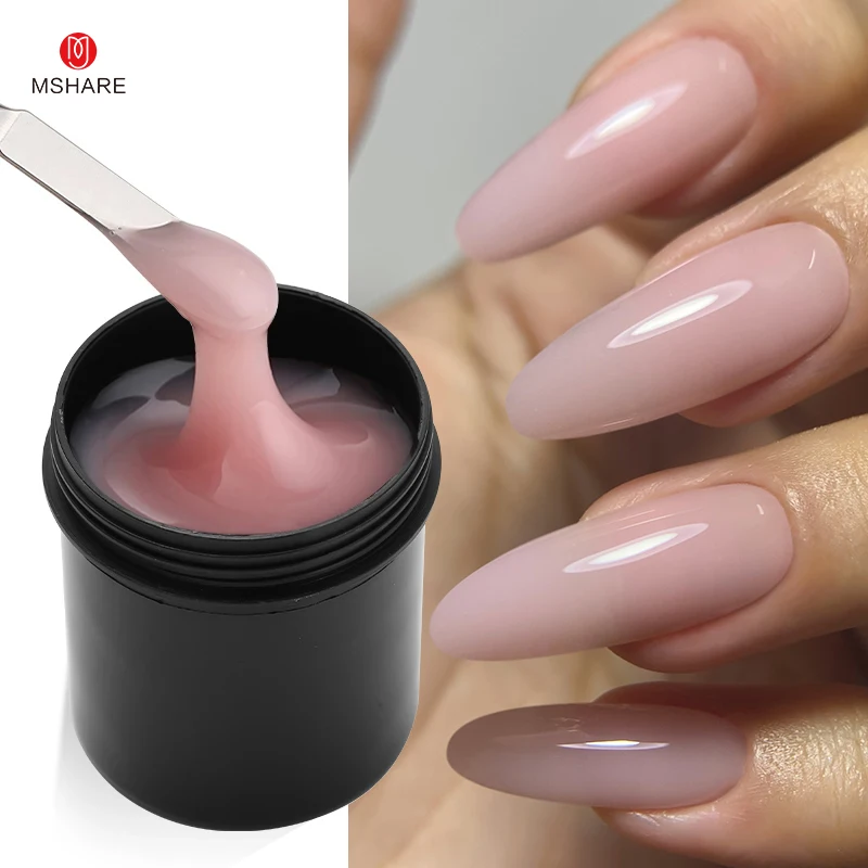 MSHARE 142g Natural nude rosa auto nivelante constructor Gel duro para extensión de uñas construcción pegamento para uñas de calor medio bajo