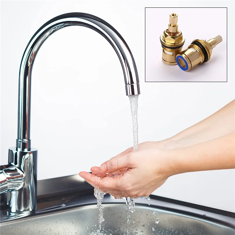 AA63 الساخن 2 قطعة النحاس الجذعية القرص خرطوشة صنبور صمام خرطوشة استبدال صنبور الذهب