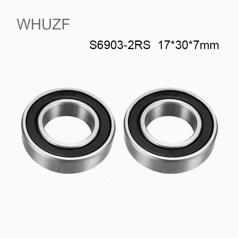 

WHUZF Free Shipping 5/10PCS S6903RS 17*30*7 mm 440C Stainless Steel Bearings ABEC-3 Deep Groove Balls Bearing S6903 S6903RS