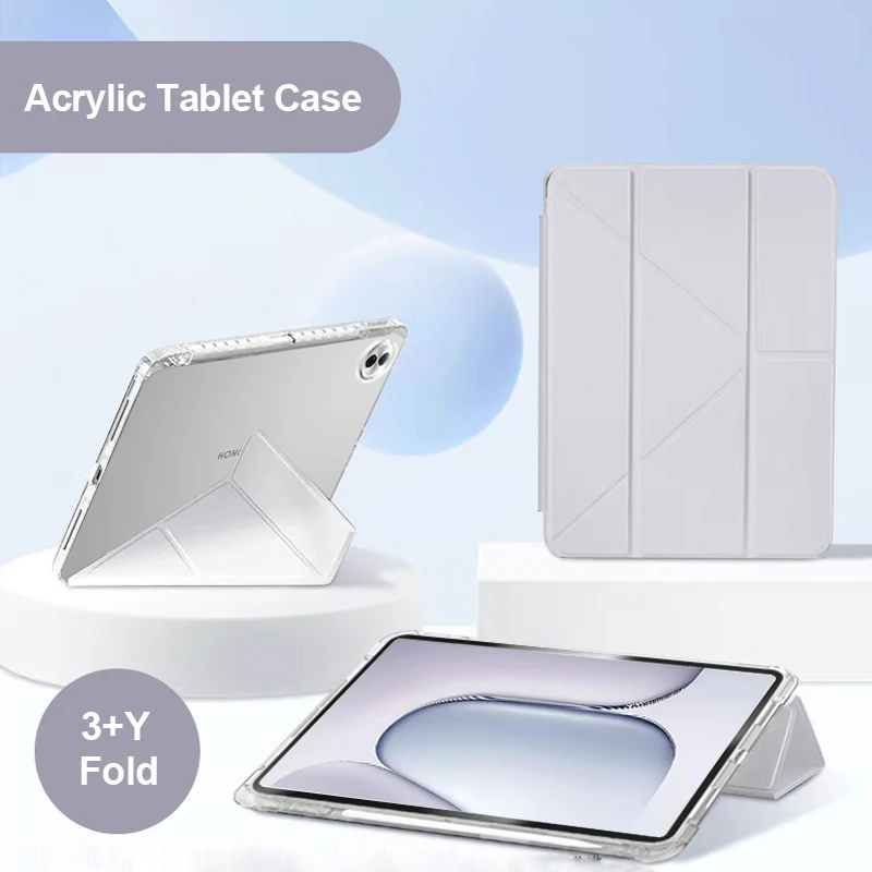 For Honor Pad 20 Tablet Case with Pen Holder Smart Fold Acrylic Clear Stand Cover For Funda Honor Pad 20 Pro 12.1 inch 2026 Case