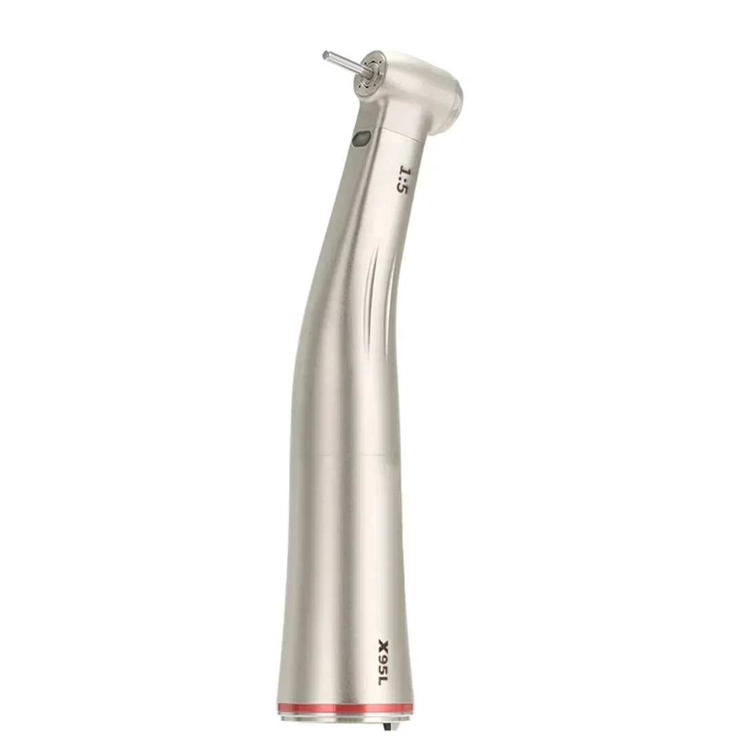 Push Button 1:5 Dental Contra Angle Handpiece Increase Speed Handpiece Mini Head Ti Max X95L Inner Water Spray Red Ring