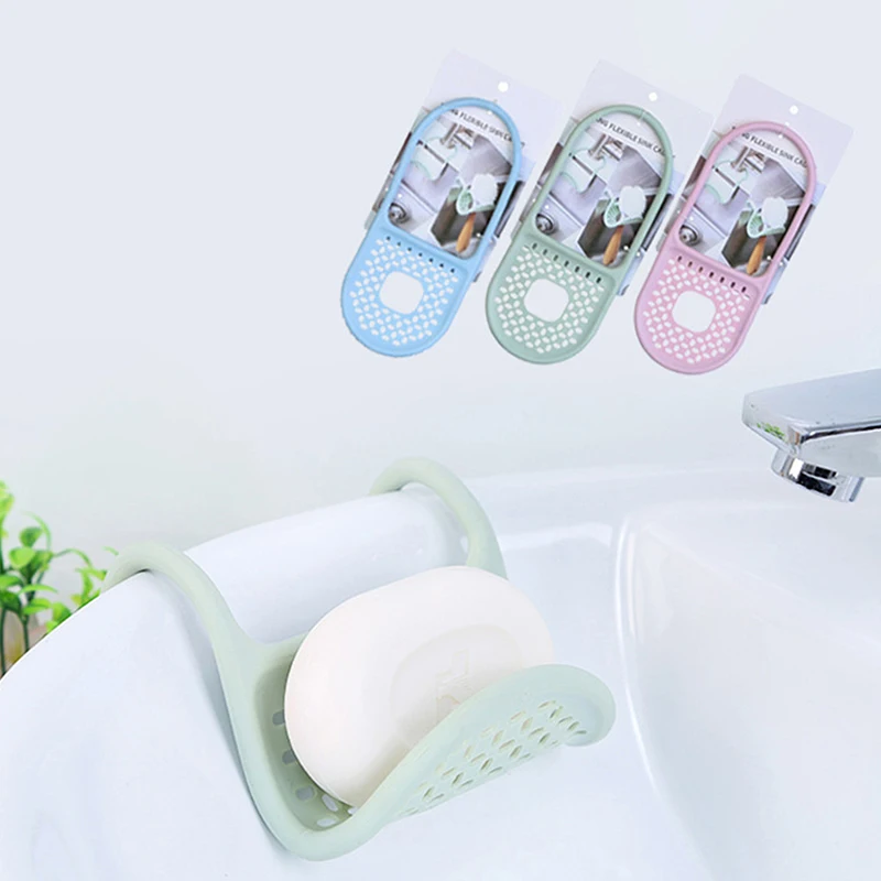 1PC Portable Versatile Kitchen Sponge Soap Sink Holder  Drying Organizer Rack Accessory Bathroom Rack Home Drainer HangingBasket