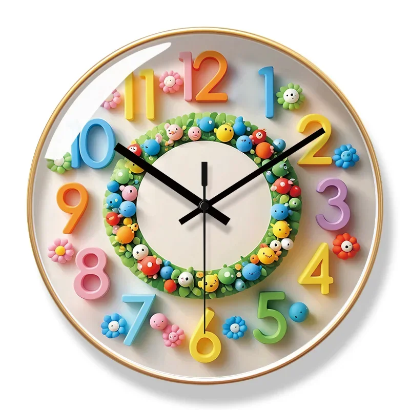 10/12/14 Inch Cartoon Wall Clock Household Simple Fashion Quartz Clock Creative Wall Watch Children's Room Cute Wall Clocks