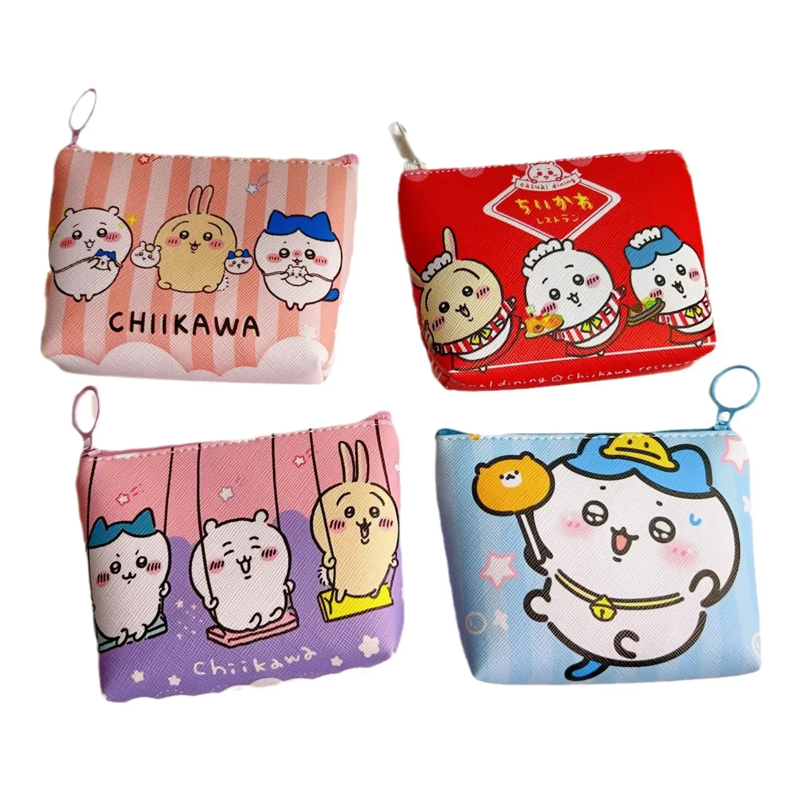2026 Hot Waterproof Chiikawa Cartoon Coin Purse PU Leather Mini Wallet Cute Zipper Bag for Women Girls Students Christmas Gift