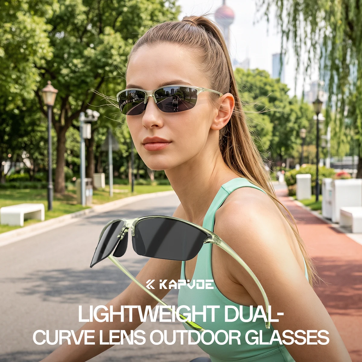 KAPVOE Graceful Swallow K567 Cycling Sunglasses High Toughness Eyewear Women Glasses MTB Ultralight Lightweighting Eyeglasses