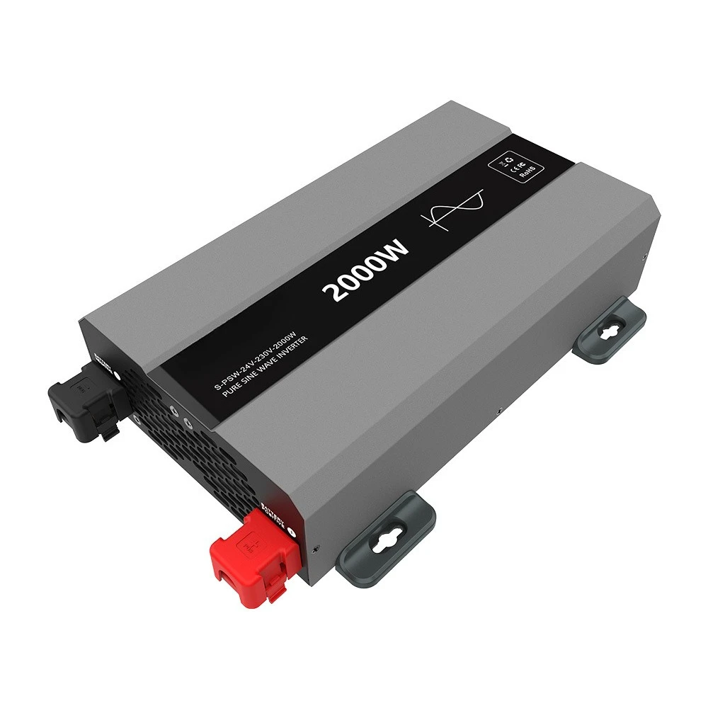 Inversor de onda sinusoidal pura de 24V-2000W para convertidores estándar de EE. UU./UE/REINO UNIDO/AU para coche, inversor de potencia de salida de 12V/24V a 120V