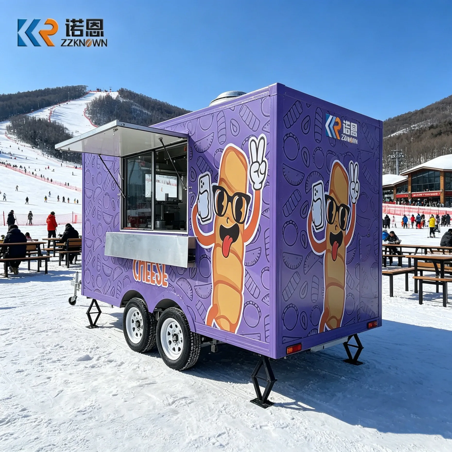 

USA Standard Food Cart Trailer Tandoor Food Trailer Commercial Mobile Street Vending Catering Kitchen Cart Fully Equipped