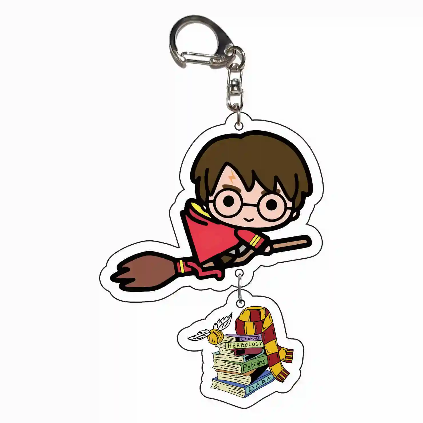 1/4Pcs Cartoon Harry Potter Car Keychain Acrylic Keyrings Bag Charms Cute Backpack Pendant Funny Prop Decoration Friends Gifts view 6