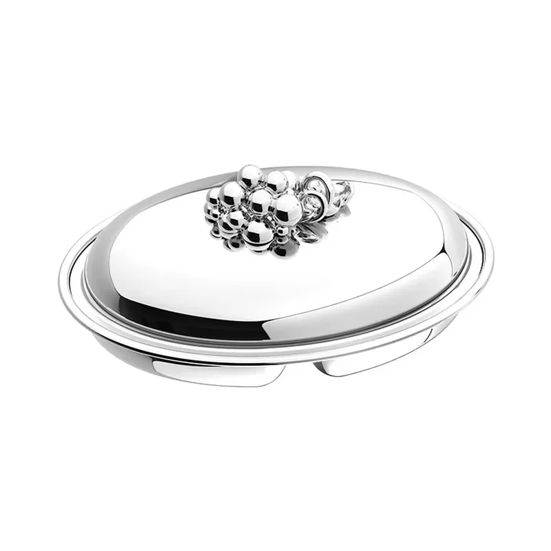 Nordic Minimalist Polished Oval Fruit Tray With Lid For Hotel Home Coffee Table Dried Fruit Nut Storage Snack Serving Dish