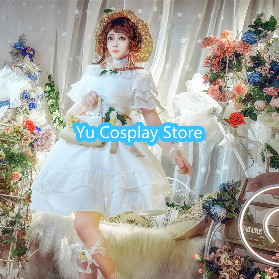 Game Identity V Waiting For Wind Gardener Emma Woods Cosplay Costume Cute Summer Dress With Hat Halloween Carnival Uniforms