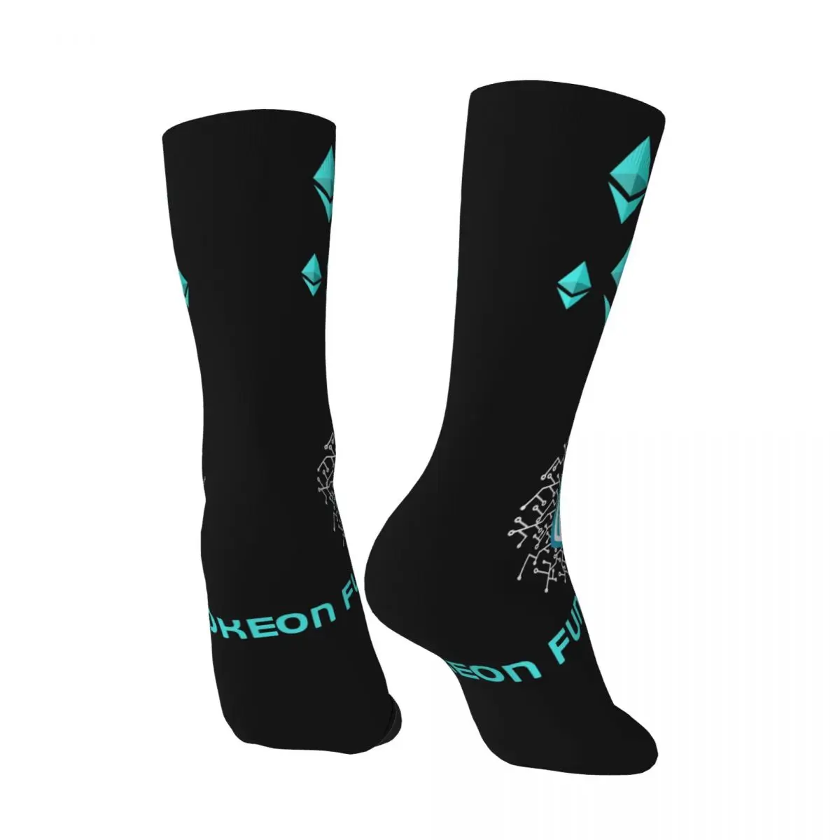 Funny Crazy compression Cryptocurrency Blockchain Sock for Men Hip Hop Harajuku NTF Non-fungible Token Happy Seamless Crew Sock