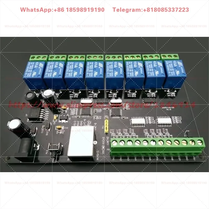 8 way network relay Ethernet /IP relay TCP/8 MODBUS into 8 out of the switch amount of PLC delay