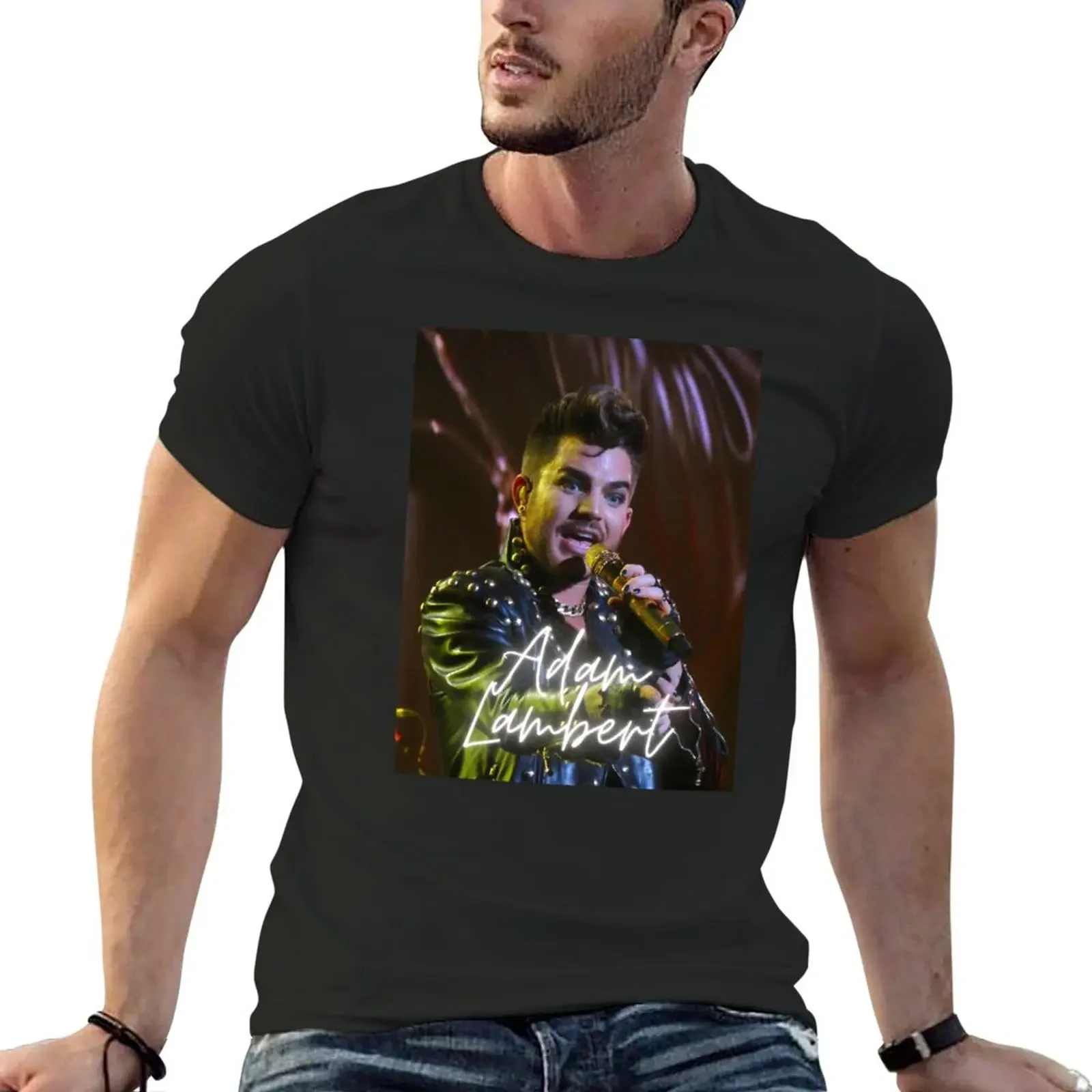 New Adam Lambert - Queen T-Shir vinage  shir quick drying    man Blouse T-s for men coon