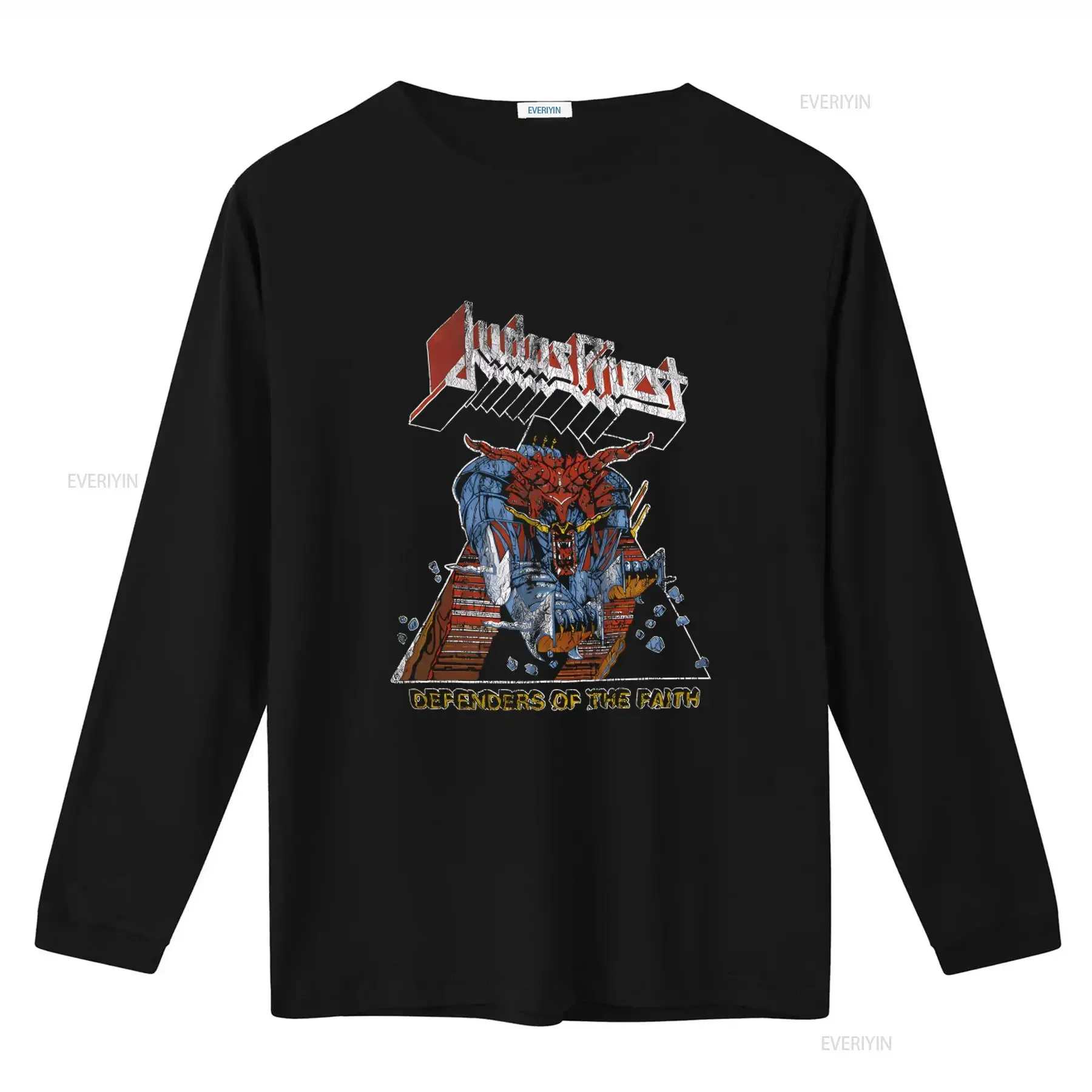 Amplified Judas Priest Defenders of the Faith Mens Charcoal T Shirt XL vintage Washed Casual Slightly graphic homme Versatile