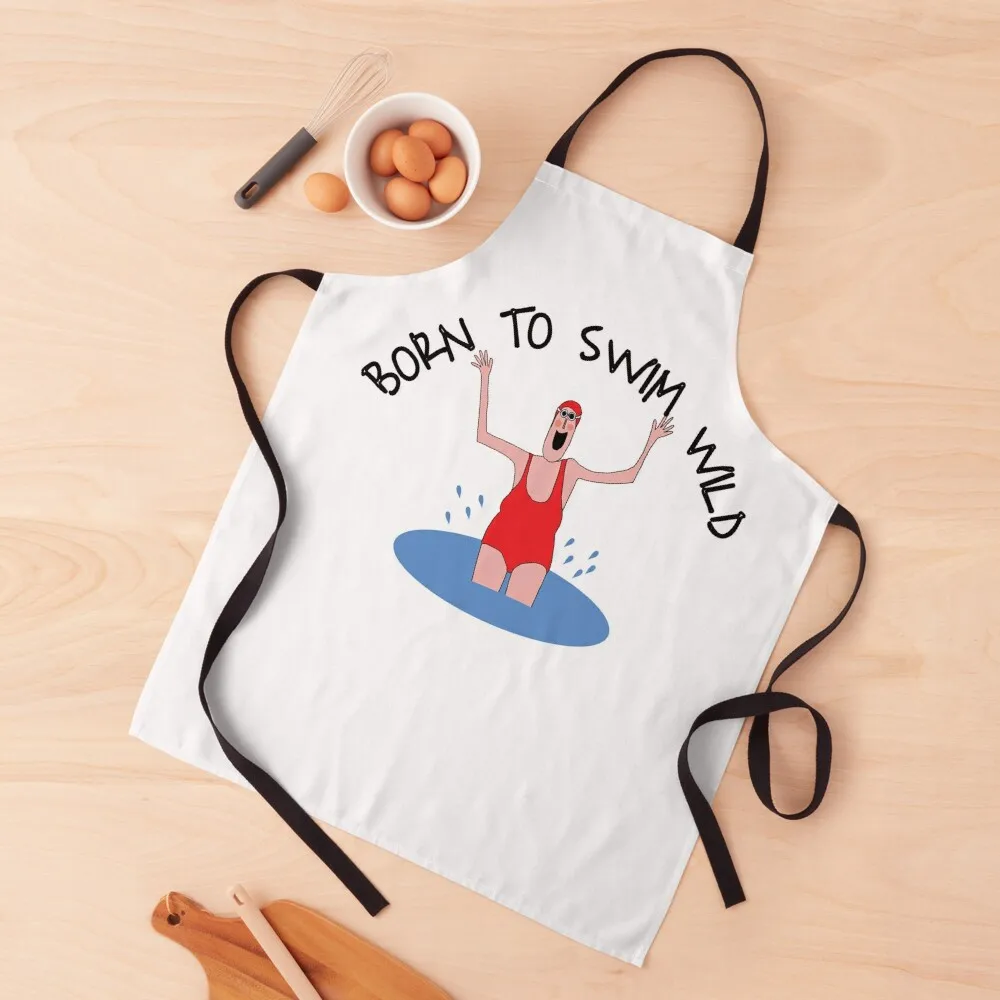 

Born To Swim Wild Apron Things For Home And Kitchen For Hairdresser beauty master Apron