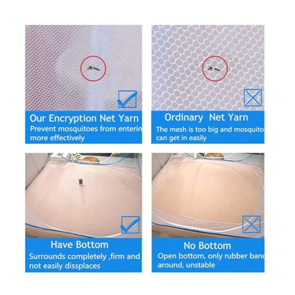 

Assembly Required Mongolian Tent Mosquito Net 1 Second Installation, 360 Full Coverage, Portable Foldable Four Seasons Bed Cano