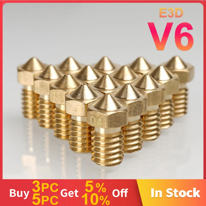 Wholesale V6 V5 Nozzles For 3D Printer Hotend 1.75mm Filament J-head Nozzles For E3D V6 Hotend Prusa i3 MK3S MK3 Titan Extruder