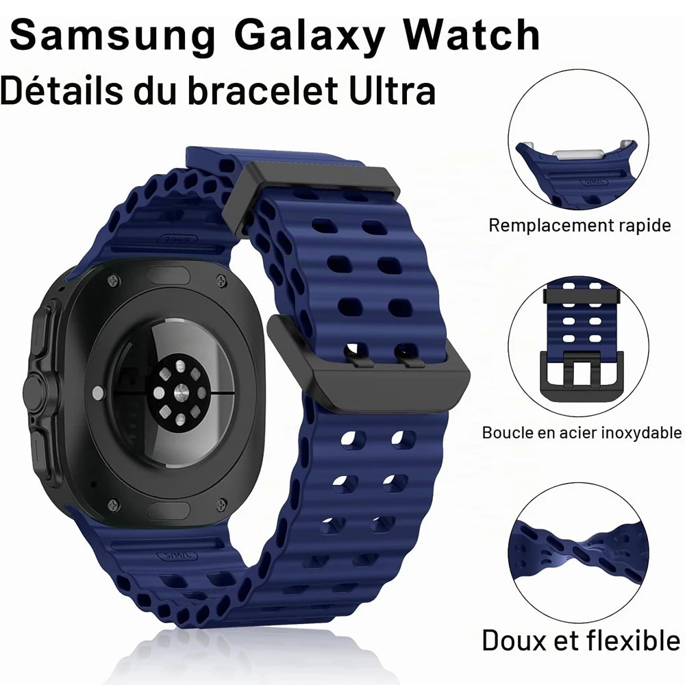Original Bands For Samsung Galaxy Watch Ultra 2 Strap 47mm Sport Silicone Replacement Bracelet correa Galaxy Watch Ultra 2 belt